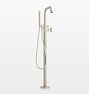 Trask Tub Filler Floor Mount Widespread Cross Handle BN
