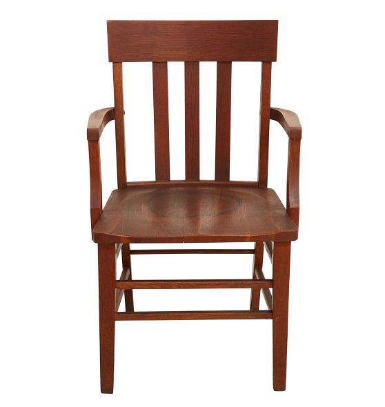 Vintage Slat Back Banker-Style Chair by Rejuvenation