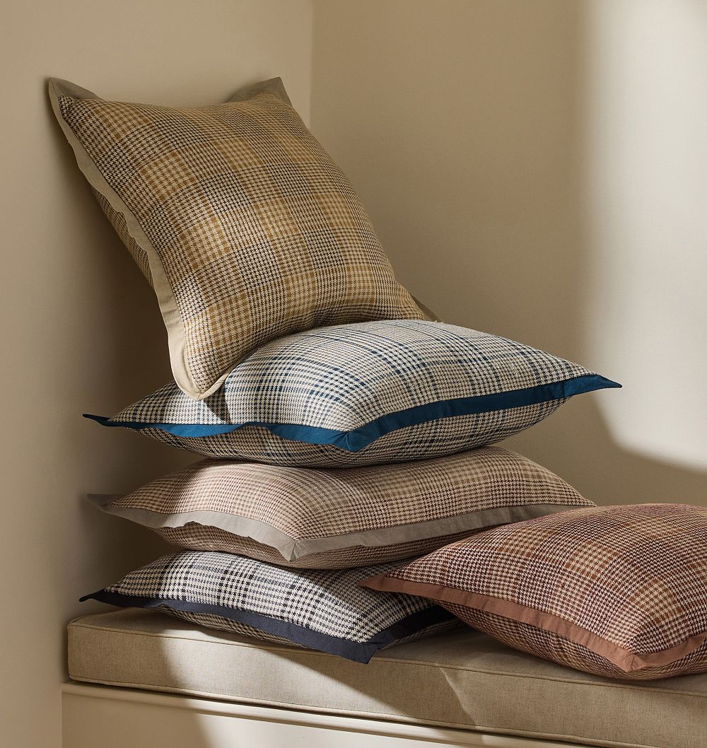 Woven Plaid Silk Pillow Cover by Rejuvenation