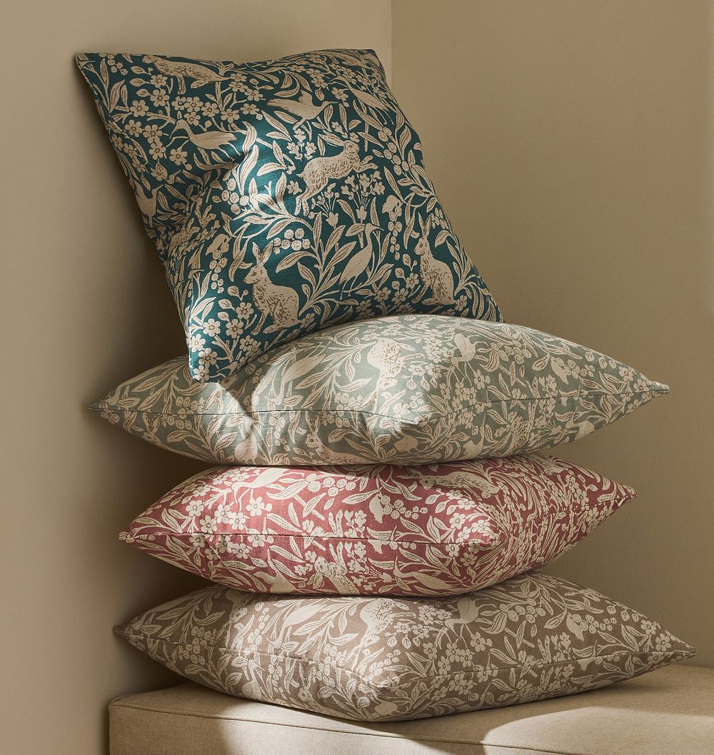 Hare and Crane Pillow Cover by Rejuvenation