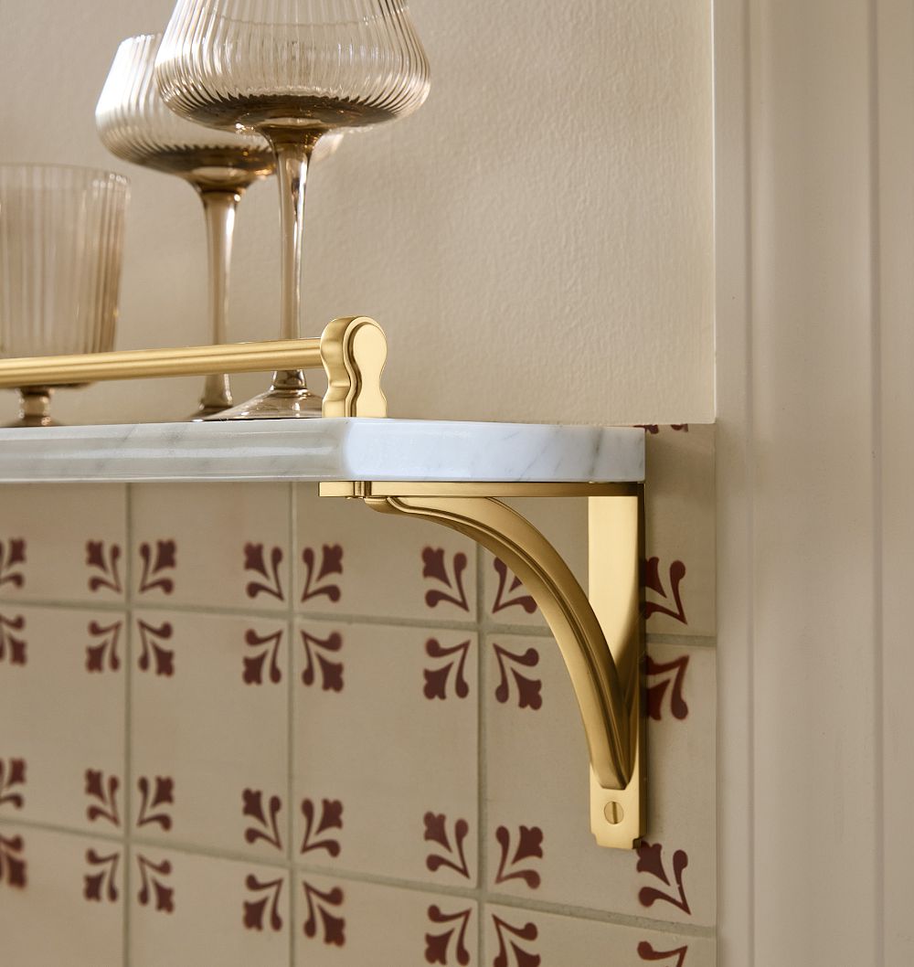 Lorraine Marble Shelf, Rail & Bracket Set by Rejuvenation