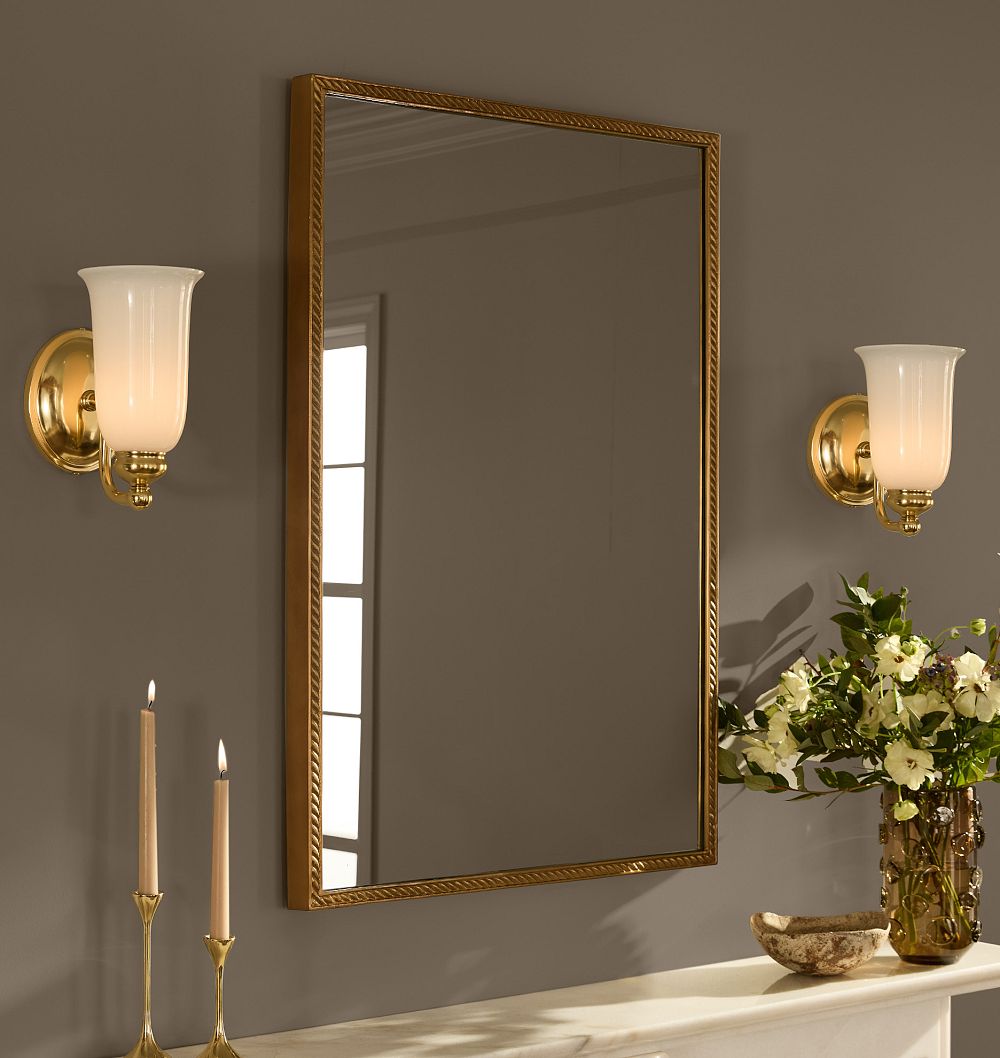 Rope Cast Brass Frame Mirror by Rejuvenation