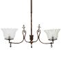 Antique Victorian Two-Light  Converted Gas Pendant with Copper Flashed Finish