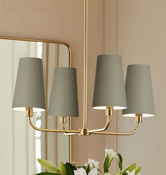Ansel 25" Chandelier, Metal Shades by Rejuvenation