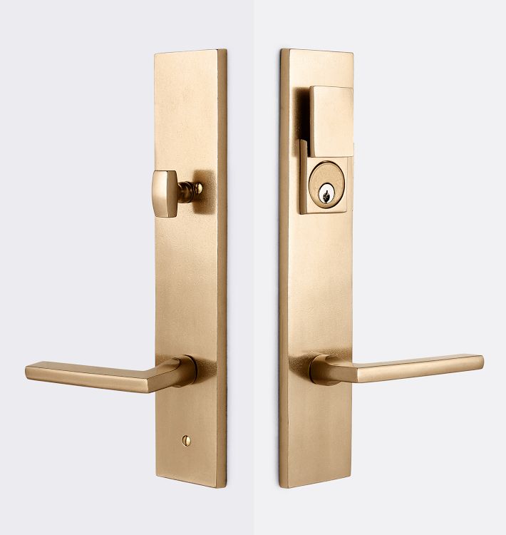 Raegan Lever Exterior Bronze Door Set | Rejuvenation