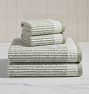 Petite Stripe Terry OCS Towel Bundle Laurel Green