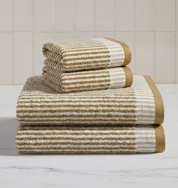 Petite Stripe Terry Organic Aerocotton Towel - Set of 4