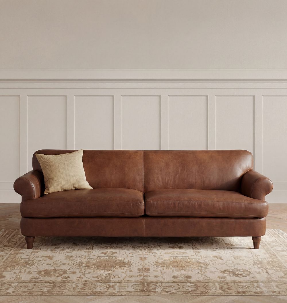 Eleanor Leather Sofa, 84-108" by Rejuvenation