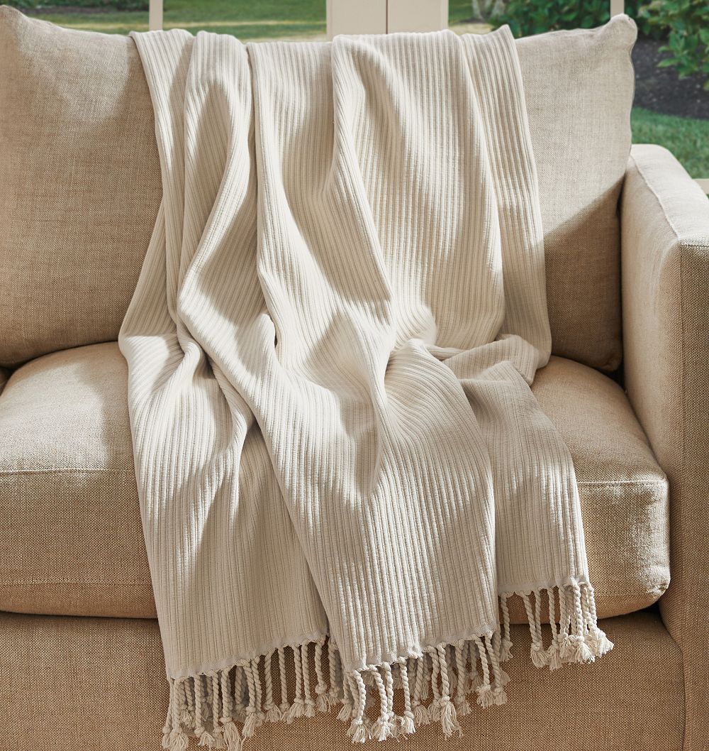 Organic Cotton Ribbed Throw by Rejuvenation