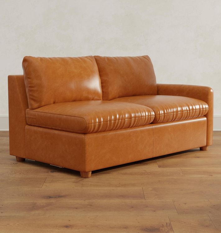 パスヘッド Roswell Project レコード ブラウンスリーブ Roswell Leather Armless Sofa Sectional Component | Rejuvenation