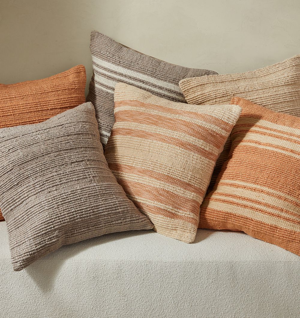Textured Woven Stripe Pillow Cover by Rejuvenation