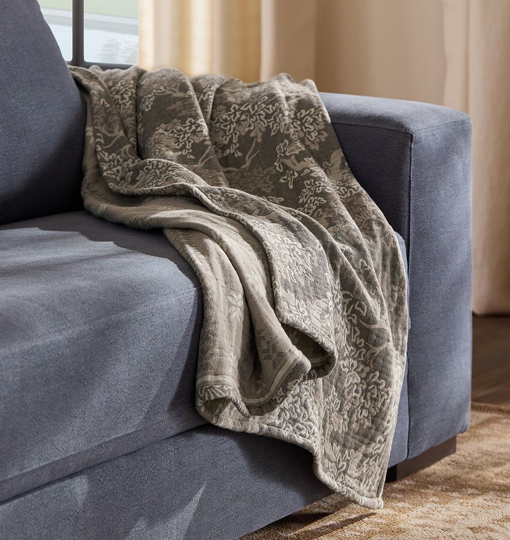 Corinne Reversible Jacquard Throw by Rejuvenation