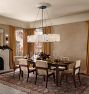 Willamette 60" Linear Chandelier, Aged White Glass