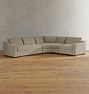 Sublimity Left Arm Sofa Curved Wedge Studio Bench Cushion 3 Piece Ghent Morel