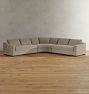 Sublimity Double Sofa Curved Wedge Studio Bench Cushion 3 Piece Ghent Morel