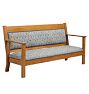 Vintage Arts and Crafts Upholstered Oak Bench