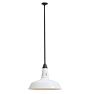 Vintage Industrial Pendant with White Enamel Shade 18" Diameter