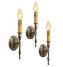 Vintage Colonial Revival Sconces with Simple Stem Set of 3