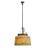 Vintage Art Noveau Pendant with Yellow and Blue Floral Painted Shade