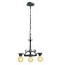 Vintage Victorian Iron Chandelier with Hammered Texture and Leaf Motif
