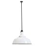 Vintage Industrial Pendant with White Enamel Shade 24" Diameter