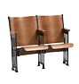 Vintage Traditional 20th Century Folding Theater Seats with Iron Frame