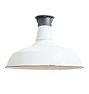 Vintage Industrial Flush Mount with White Enamel Shade 16" Diameter