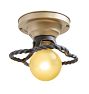 Vintage Colonial Revival Flush Mount with Iron Twist Shade
