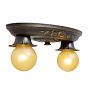 Vintage Classical Revival Pan Flush Mount with Floral Motifs