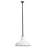 Vintage Industrial Pendant with White Enamel Shade 16" Diameter