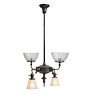 Vintage Colonial Revival Brass Chandelier with Finial