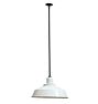 Vintage Industrial Pendant with White Enamel Shade 18" Diameter