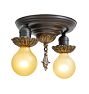 Vintage Classical Revival Flush Mount with Hanging Finial