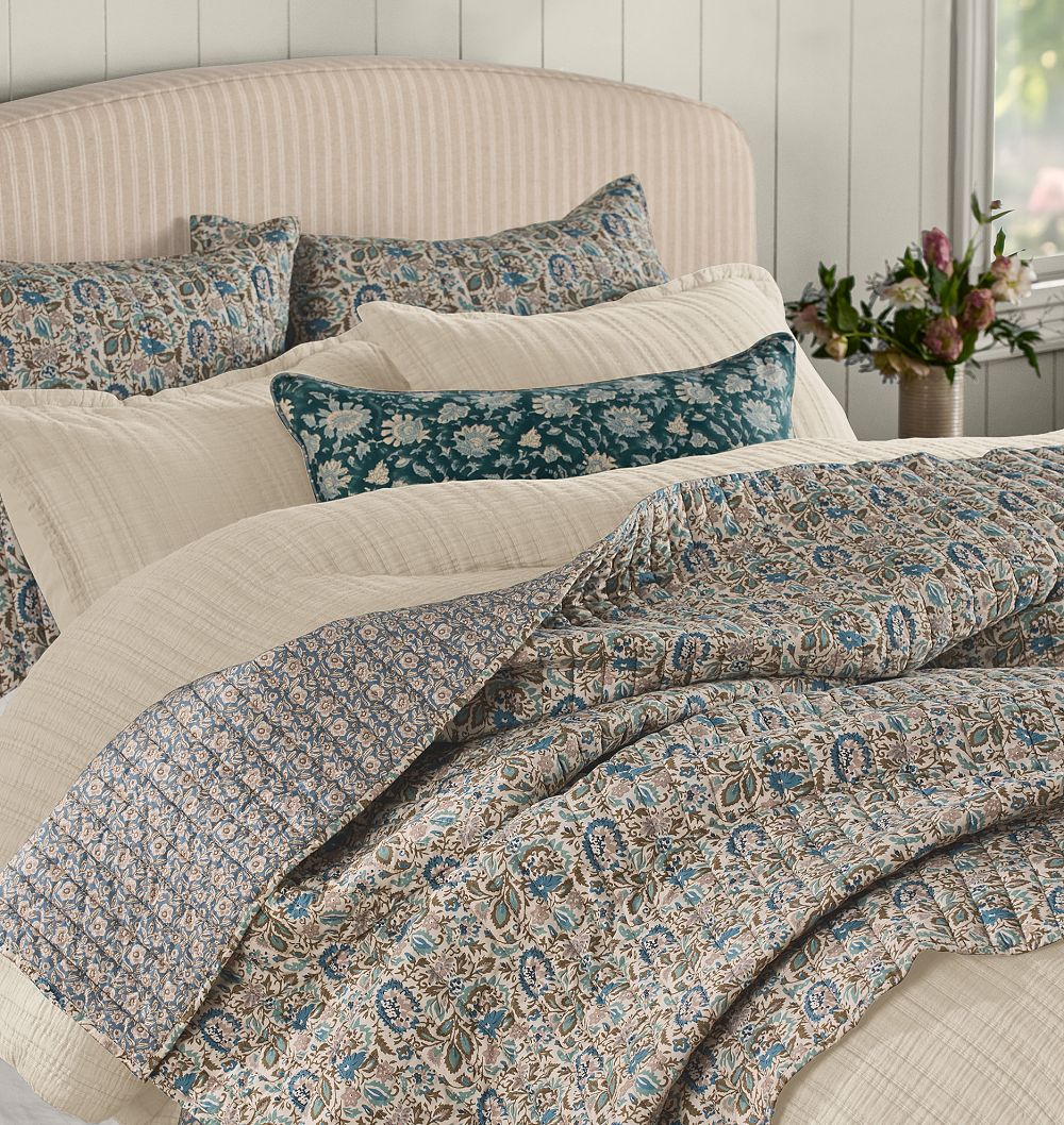 Edisto Reversible Botanical Quilt & Shams by Rejuvenation
