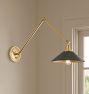 Poplar Articulating Sconce, 31" Length in Painted Brass Shades