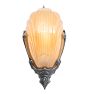 Vintage Art Deco Cast Sconce with Amber Slipper Shade