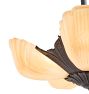 Vintage Art Deco Chandelier with Amber Slipper Shades
