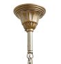 Vintage Art Deco Cup Shade Chandelier with Brass Leaf Motif