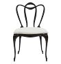Vintage Art Nouveau Metal Dining Chair with Upholstered Seat Set of 4