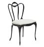 Vintage Art Nouveau Metal Dining Chair with Upholstered Seat Set of 4