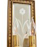 Vintage Classical Revival 19th Century Sconce with Large Etched Mirror Backplate and Bobeches