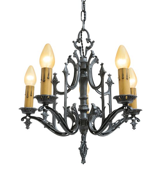 Vintage Classical Revival Cast Chandelier with Spire Finials by Rejuvenation