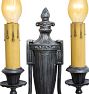 Vintage Classical Revival Double Sconces with Shield Backplate Set of 5