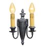 Vintage Classical Revival Double Sconces with Shield Backplate Set of 5
