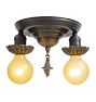 Vintage Classical Revival Flush Mount with Hanging Finial