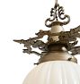 Vintage Classical Revival Late 20th Century Pendant with Ribbed Globe Shade