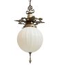 Vintage Classical Revival Late 20th Century Pendant with Ribbed Globe Shade