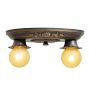 Vintage Classical Revival Pan Flush Mount with Floral Motifs