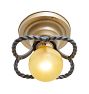 Vintage Colonial Revival Flush Mount with Iron Twist Shade