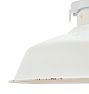 Vintage Industrial Flush Mount with White Enamel Shade 17" Diameter
